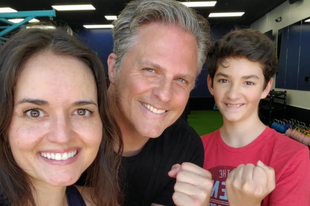 Danica McKellar, Scott Sveslosky and Danica McKellar's son Draco