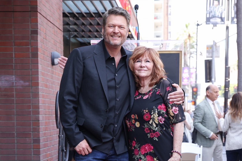 Blake Shelton and Dorothy Shackleford at the star ceremony where Blake Shelton is honored with a star on the Hollywood Walk of Fame on May 12, 2023 in Los Angeles, California.
