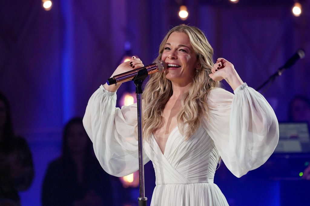 ARRINGTON, TENNESSEE - FEBRUARY 16: LeAnn Rimes performs onstage for CMT Crossroads: LeAnn Rimes & Friends at Sycamore Farms on February 16, 2022 in Arrington, Tennessee. (
