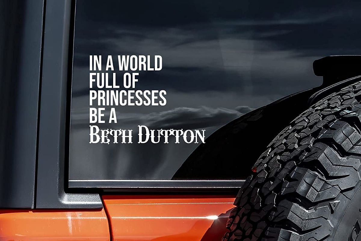 beth dutton car decal