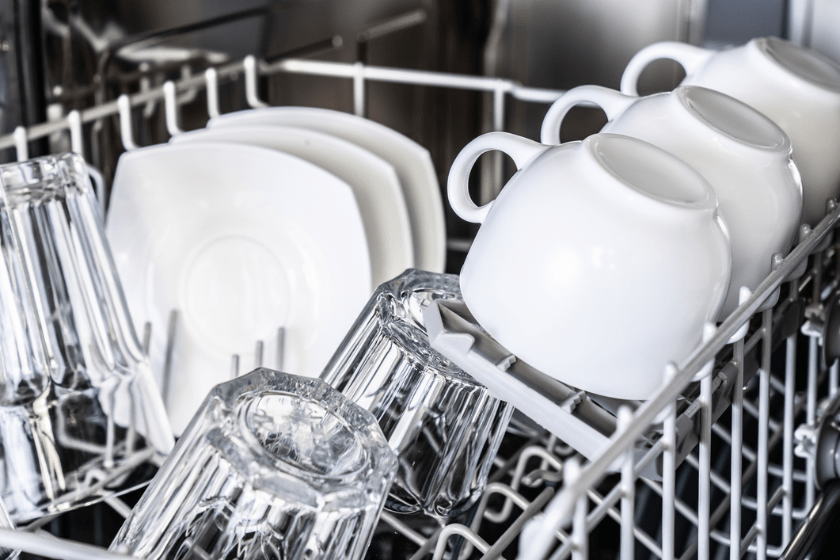 glasses in dishwasher