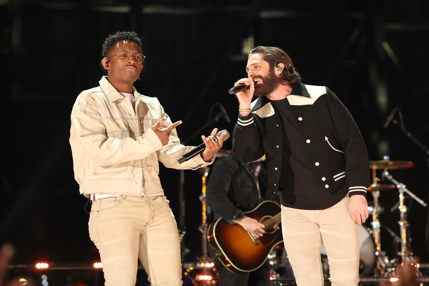 Breland performs with Thomas Rhett