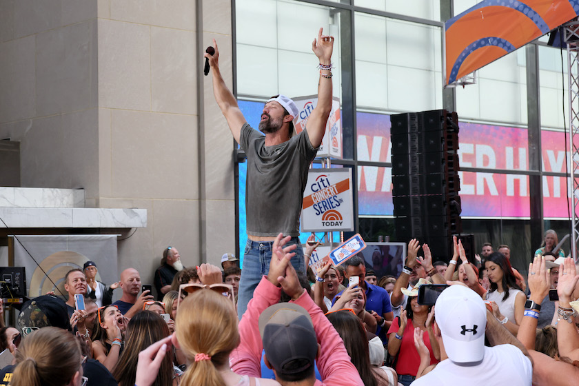NEW YORK, NEW YORK - AUGUST 05: Walker Hayes performs on NBC's "Today" at Rockefeller Plaza on August 05, 2022 in New York City. 