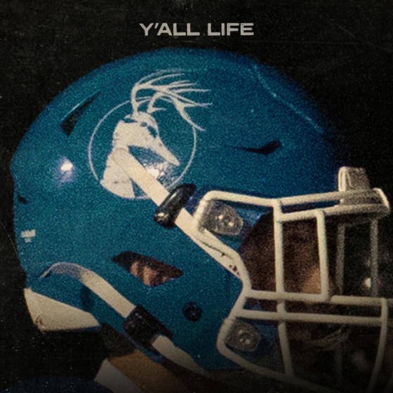 Single artwork for Walker Hayes' "Y'all Life," which shows a high school football player in his helmet.
