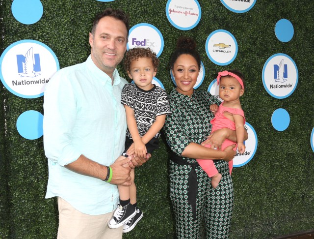 Adam Housley, Aden John Tanner Housley, actress Tamera Mowry-Housley, and Ariah Talea Housley