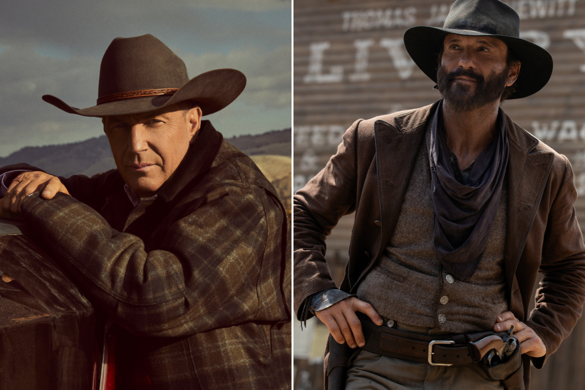 Kevin Costner as John Dutton in 'Yellowstone' / Tim McGraw as James Dutton in '1883'
