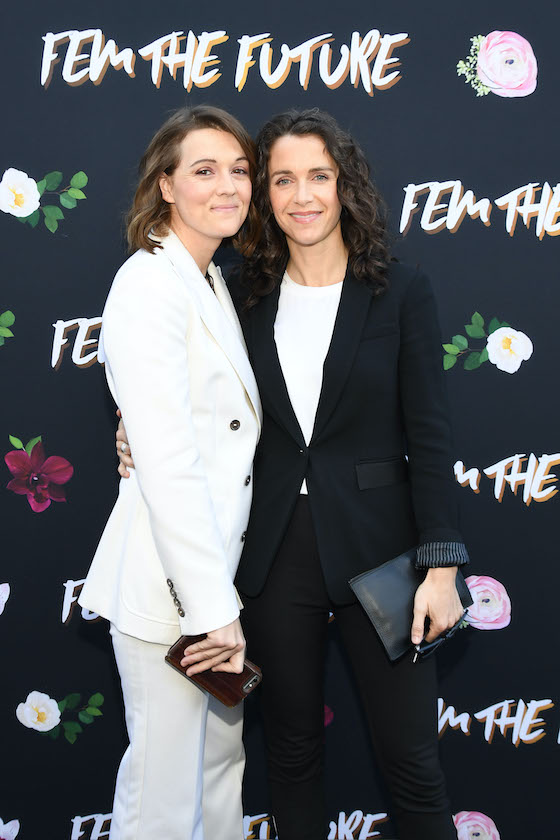 LOS ANGELES, CALIFORNIA - FEBRUARY 08: Brandi Carlile and her wife Catherine Shepherd attend Janelle Monae x Instagram Fem The Future Brunch on February 08, 2019 in Los Angeles, California.