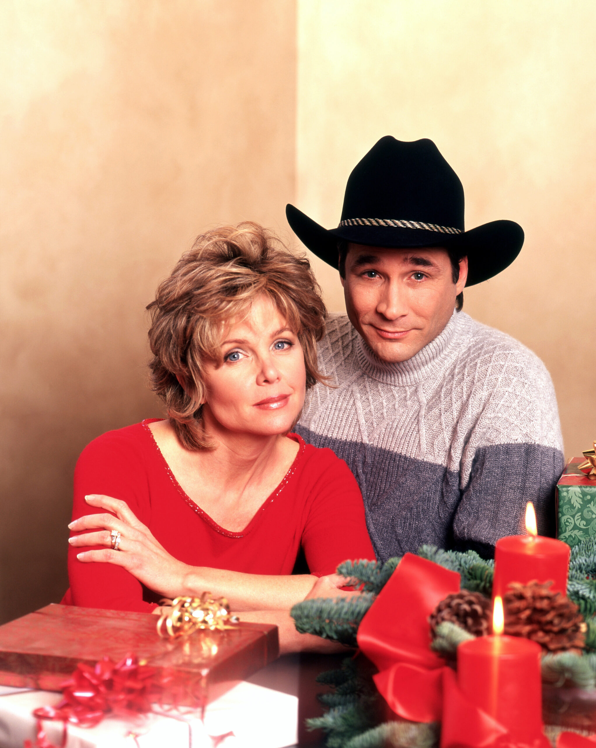 LOS ANGELES, CA - NOVEMBER, 1999: Country singer Clint Black poses for a portrait with his wife Lisa Hartman Black in November, 1999 in Los Angeles, California. 