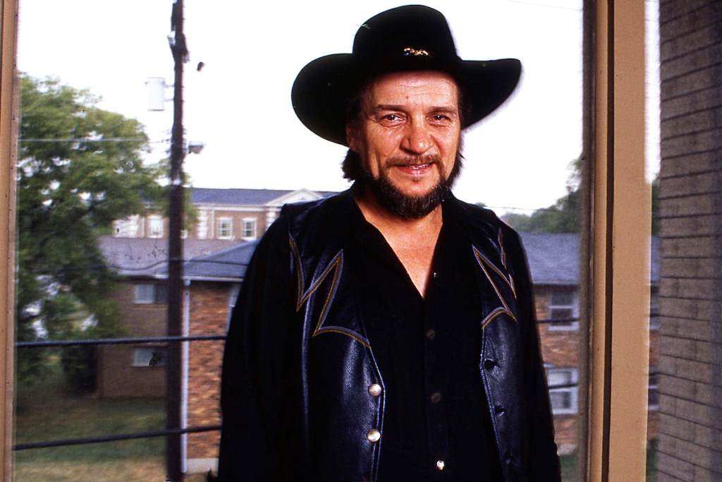 Country singer and songwriter Waylon Jennings in his office on August 27, 1987