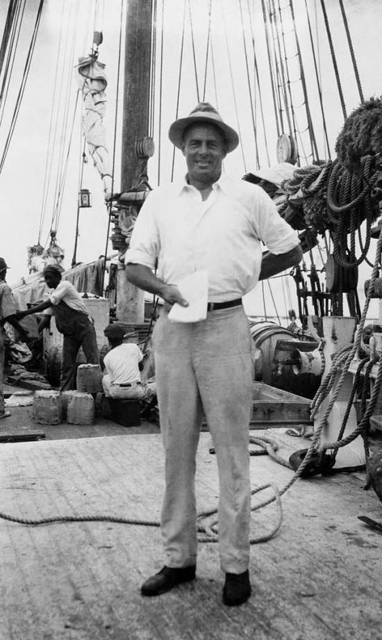 McCoy on a boat