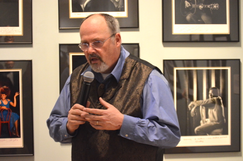 Seth Hopkins leads a gallery walk at the Booth Western Art Museum in Cartersville, Ga. on Feb. 26, 2022.