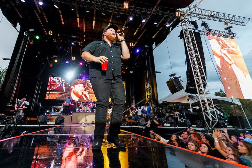 MERRITT, BC - AUGUST 03: Singer-songwriter Luke Combs performs on stage during day 2 of Rockin' River Music Festival 2018 on August 3, 2018 in Merritt, Canada. 