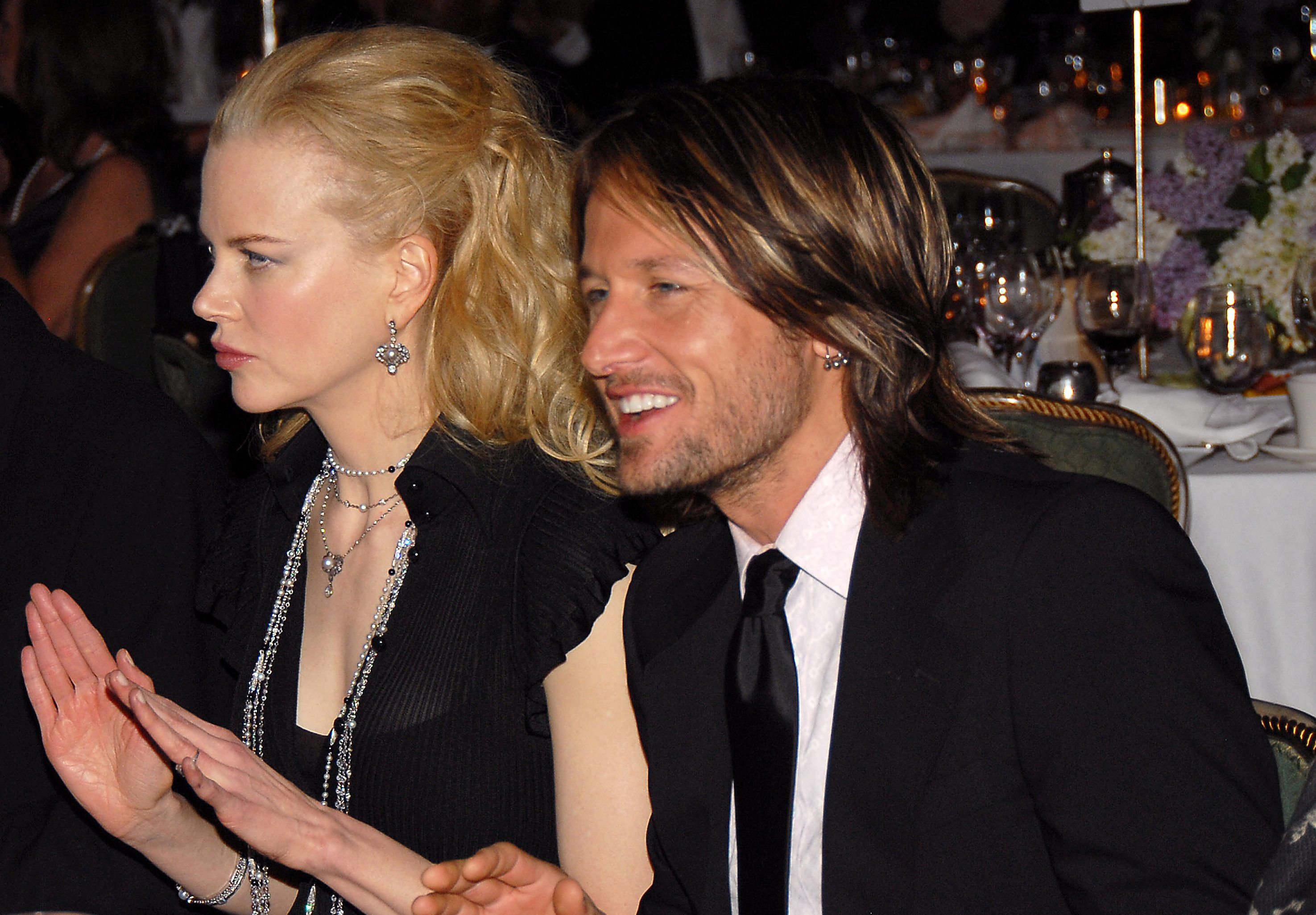 Goodwill Ambassador Nicole Kidman and Keith Urban play drums led by Drum Cafe NY during UNIFEM's 30th Anniversary Celebration hosted by Kidman in the Grand Ballroom of the Hilton in New York City on May 13, 2006. ***EXCLUSIVE COVERAGE***