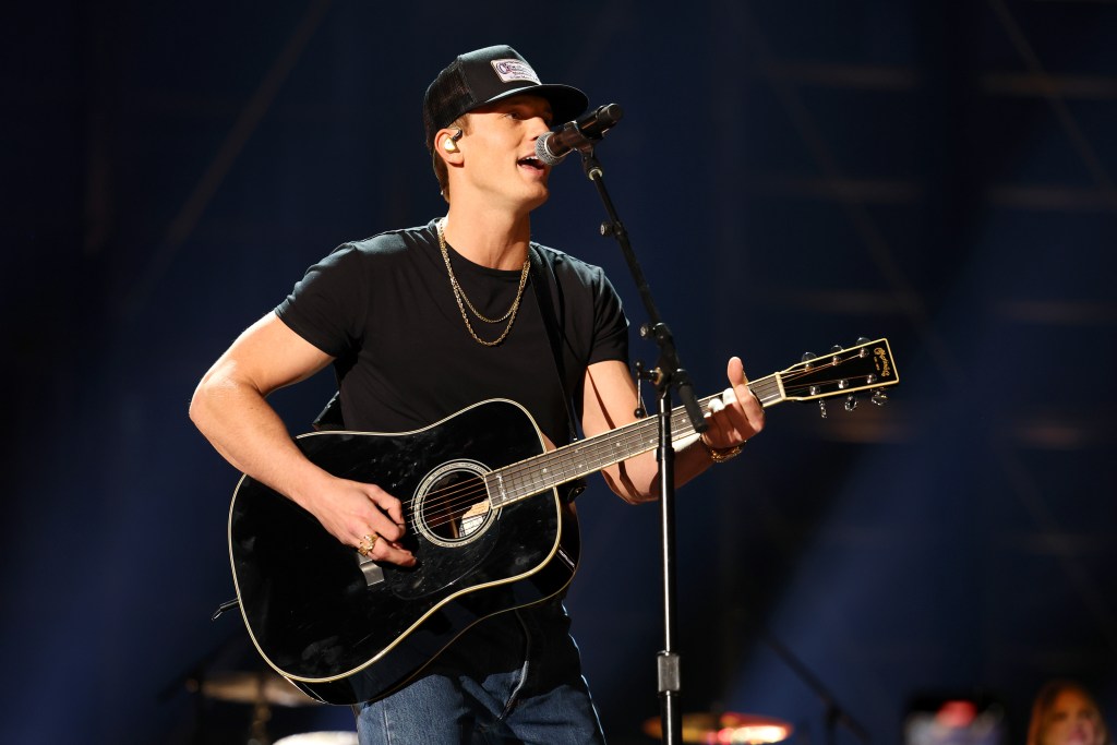 LAS VEGAS, NEVADA - MARCH 07: Parker McCollum performs onstage during the 57th Academy of Country Music Awards at Allegiant Stadium on March 07, 2022 in Las Vegas, Nevada. (Photo by Rich Fury/Getty Images for ACM)