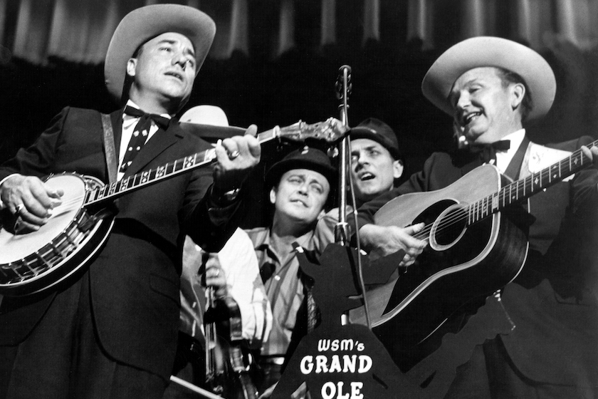 Flatt & Scruggs perform at the Ryman Auditorium, circa 1960.
