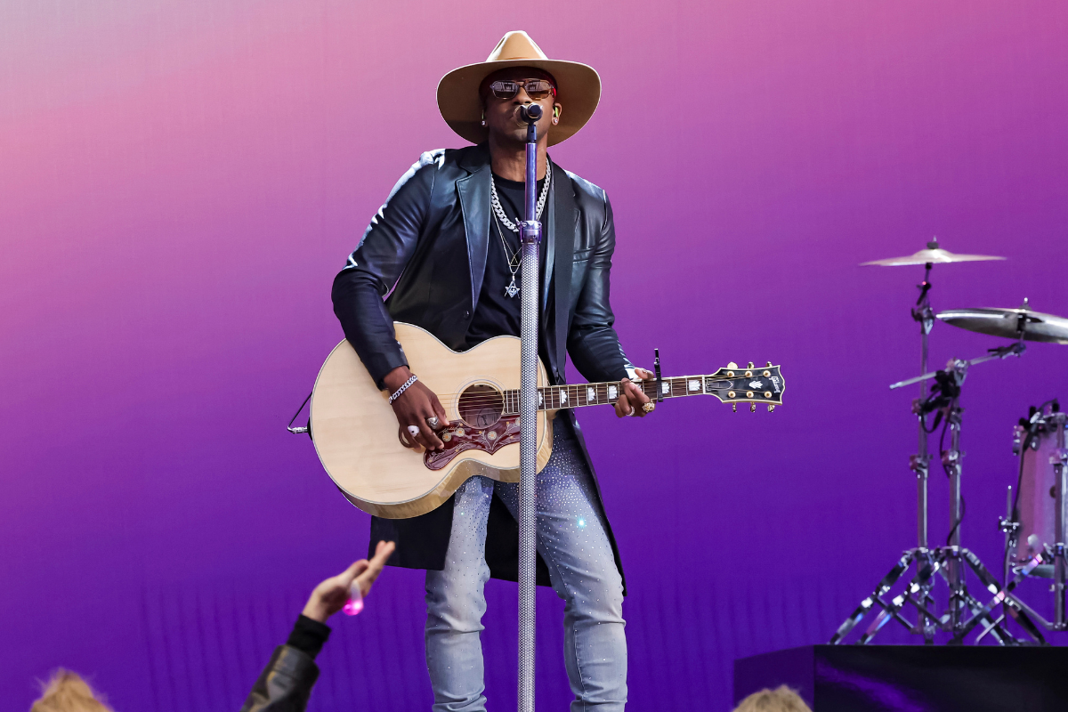 LAS VEGAS, NEVADA - MARCH 07: In this image released on March 07, 2022, Jimmie Allen performs onstage during the the 57th Academy of Country Music Awards at Allegiant Stadium on March 07, 2022 in Las Vegas, Nevada. (Photo by Kevin Winter/Getty Images for ACM)