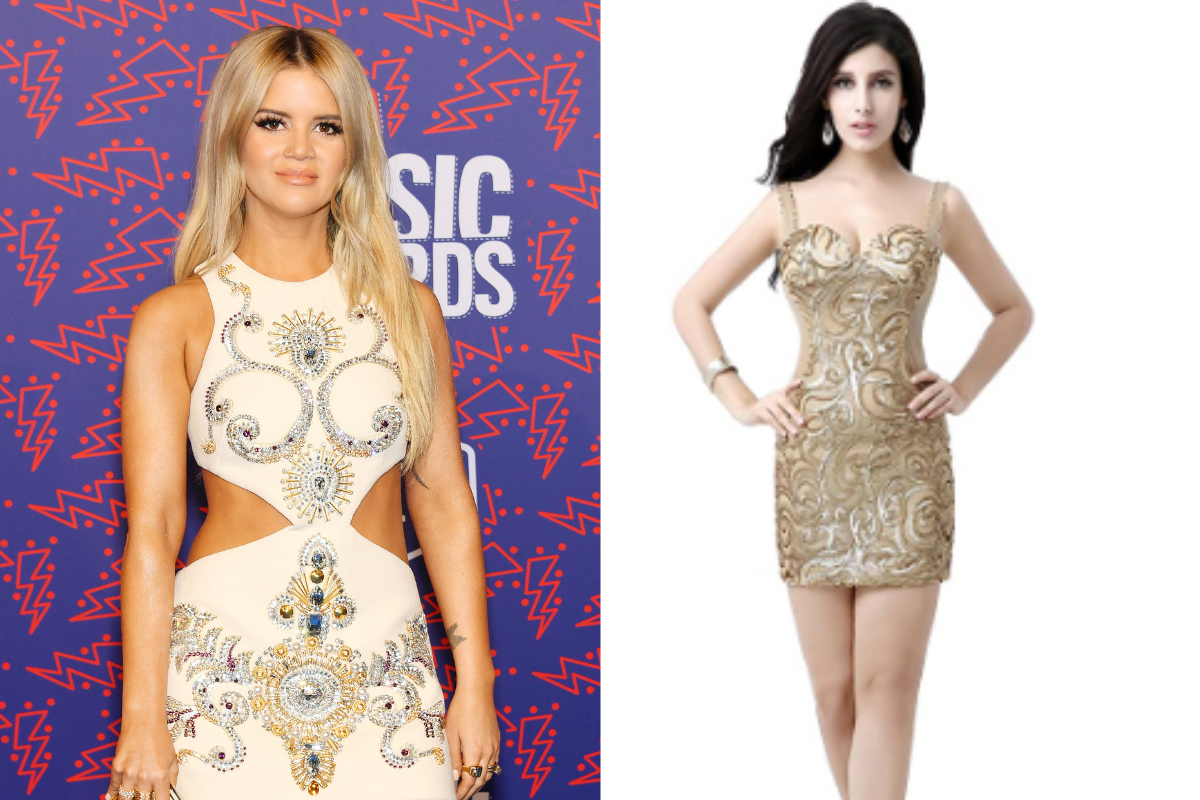 Maren Morris attends CMT Awards/ Amazon dress