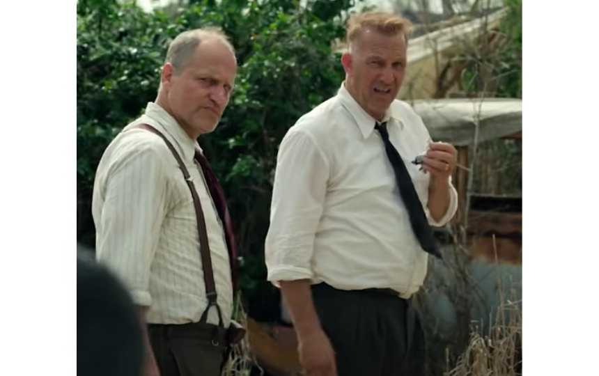 Woody Harrelson and Kevin Costner in a scene from 'The Highwaymen'