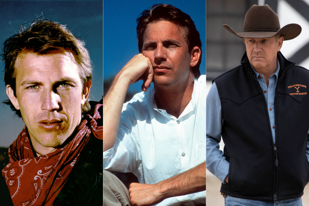 Kevin Costner on the set of Silverado / Kevin Costner in 'Yellowstone'