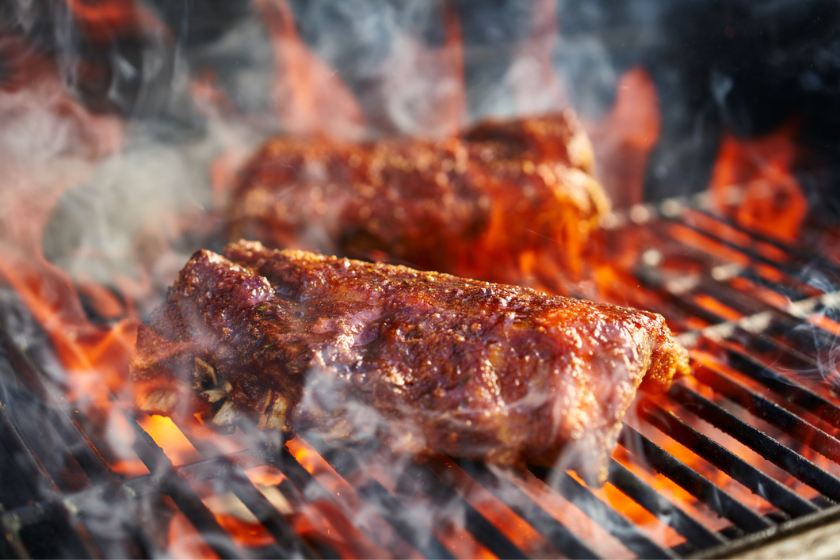 ribs on a grill