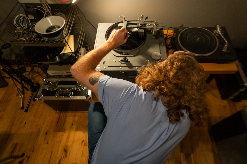 Clint Holley works a lathe for Well Made Music.