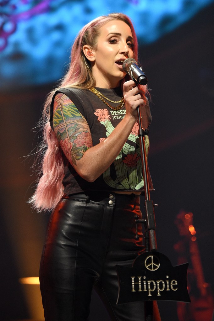 UNCASVILLE, CONNECTICUT - SEPTEMBER 14: Ashley Monroe of the Pistol Annies performs onstage during Miranda Lambert: Roadside Bars And Pink Guitars 2019 Tour featuring Caylee Hammack, Pistol Annies, Elle King and Miranda Lambert at Mohegan Sun Arena on September 14, 2019 in Uncasville, Connecticut.