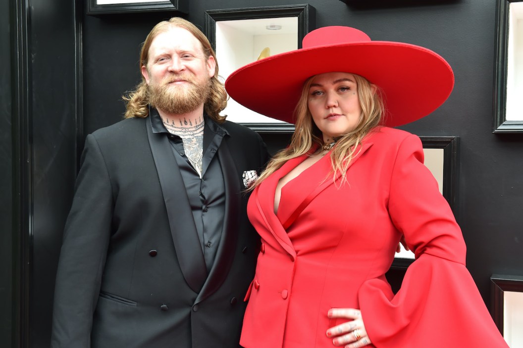 Dan Tooker and Elle King attend the 55th annual Country Music Association awards at the Bridgestone Arena on November 10, 2021 in Nashville, Tennessee.