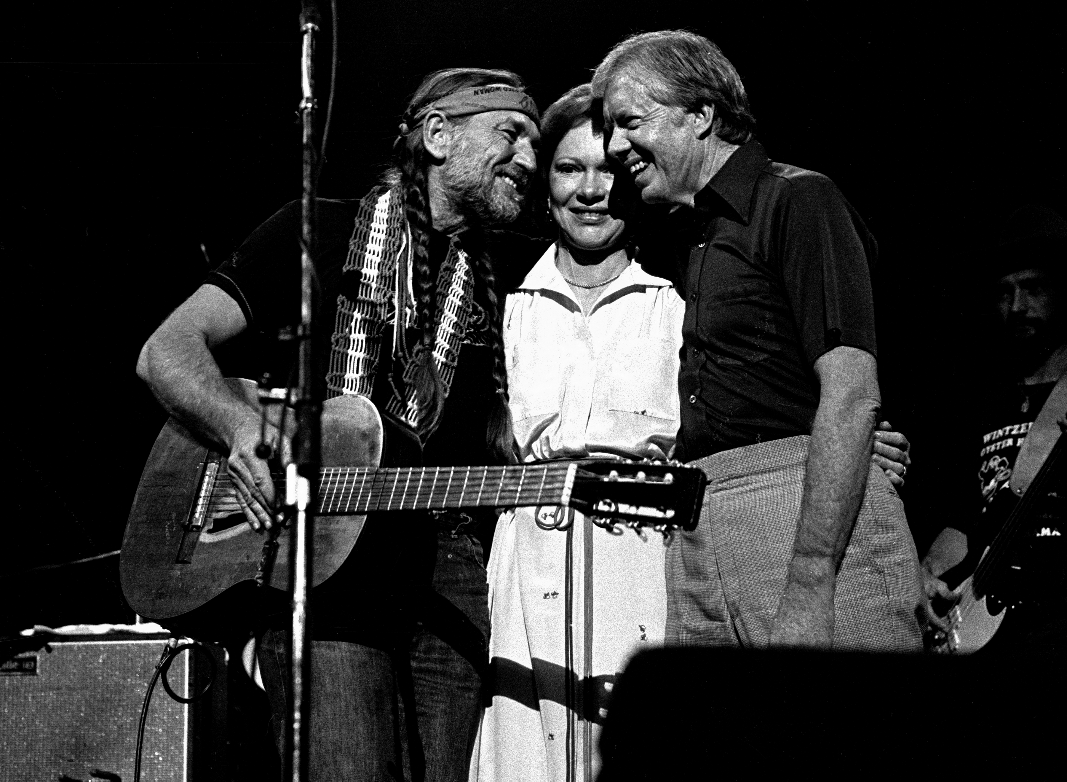 ATLANTA - December 12: Former President Jimmy Carter with Former First Lady Rosalynn join Willie Nelson and perform at The Omni Coliseum in Atlanta Georgia. December 12, 1982