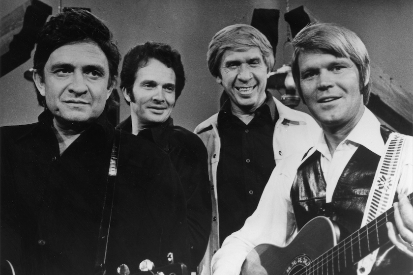 Johnny Cash, Merle Haggard and Buck Owens on 'The Glen Campbell Goodtime Hour'