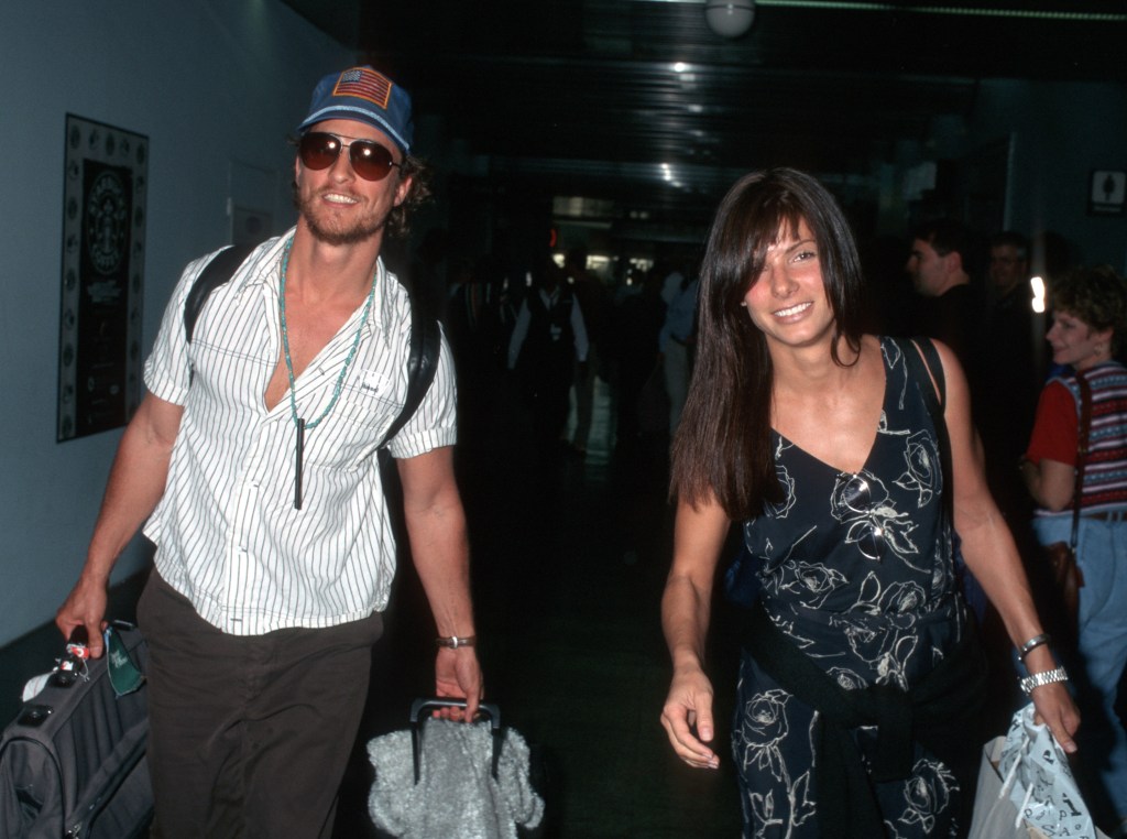 Matthew McConaughey and Sandra Bullock at the Los Angeles International Airport in Los Angeles, California