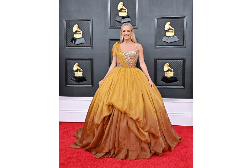 Carrie Underwood attends the 64th Annual GRAMMY Awards at MGM Grand Garden Arena