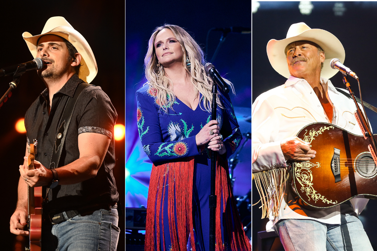 Brad Paisley performs in concert at Ameris Bank Amphitheatre / Miranda Lambert performs during the 55th annual Country Music Association awards at the Bridgestone Arena / Alan Jackson performs on stage at Bridgestone Arena on October 08, 2021