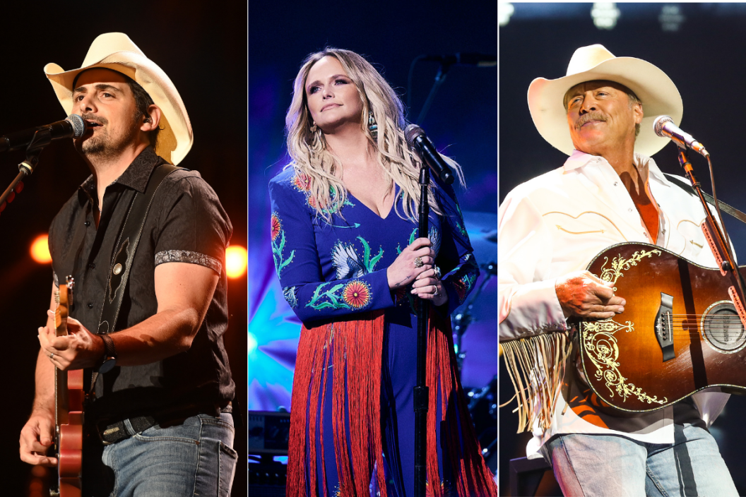 Brad Paisley performs in concert at Ameris Bank Amphitheatre / Miranda Lambert performs during the 55th annual Country Music Association awards at the Bridgestone Arena / Alan Jackson performs on stage at Bridgestone Arena on October 08, 2021