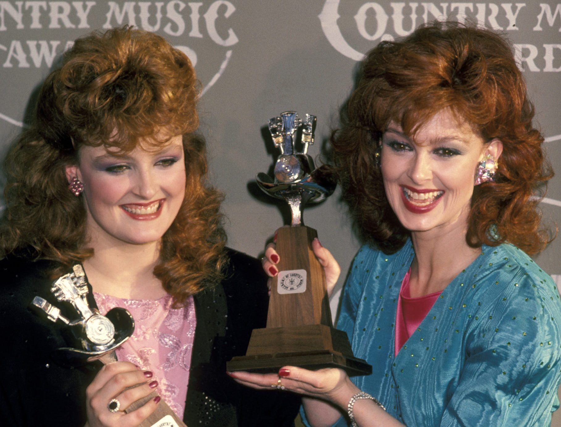 Wynonna Judd and Naomi Judd during 20th Annual Academy of Country Music Awards at Knott's Berry Farm in Los Angeles, California, United States.