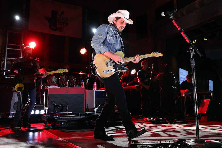 DALLAS, TEXAS - NOVEMBER 11: Brad Paisley performs at KC Live 2021 Event at The Rustic on November 11, 2021 in Dallas, Texas.