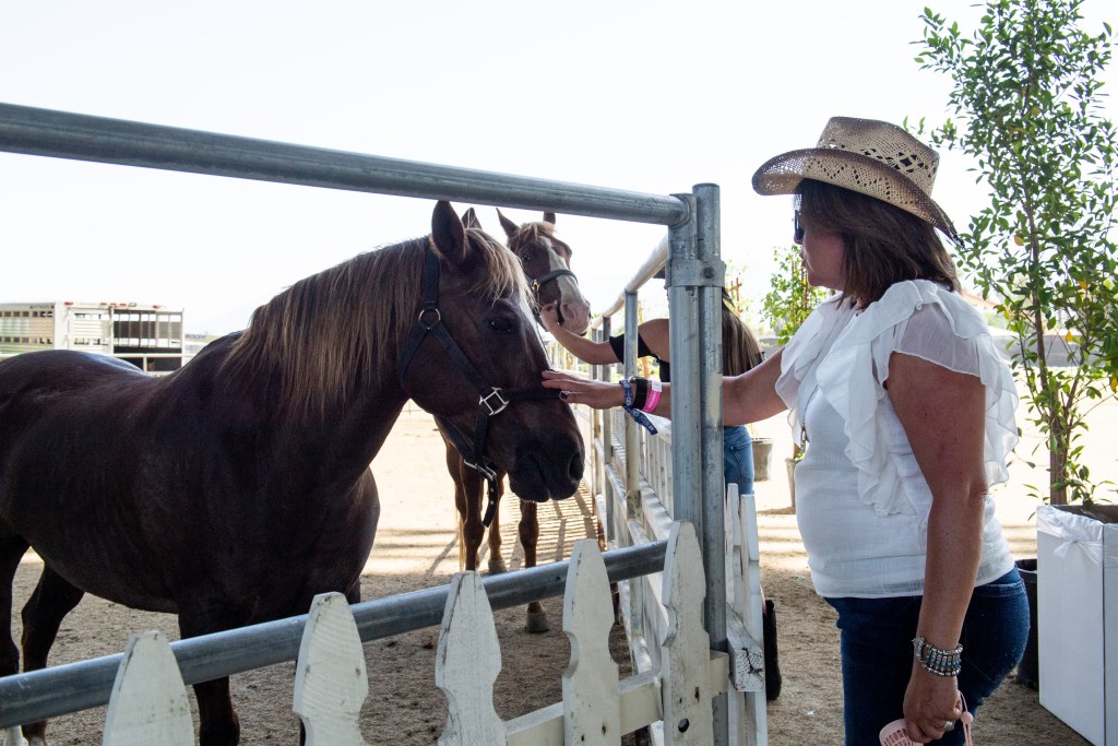  General view of the Compton Cowboys corral during the 2022 Stagecoach Festival on April 29, 2022 in Indio, California.