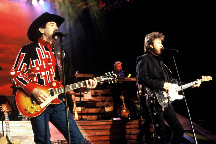 MOUNTAIN VIEW, CA - October 22, Brooks and Dunn performing at Shoreline Amphitheater. Event held on October 22, 1994 in Mountain View, California.