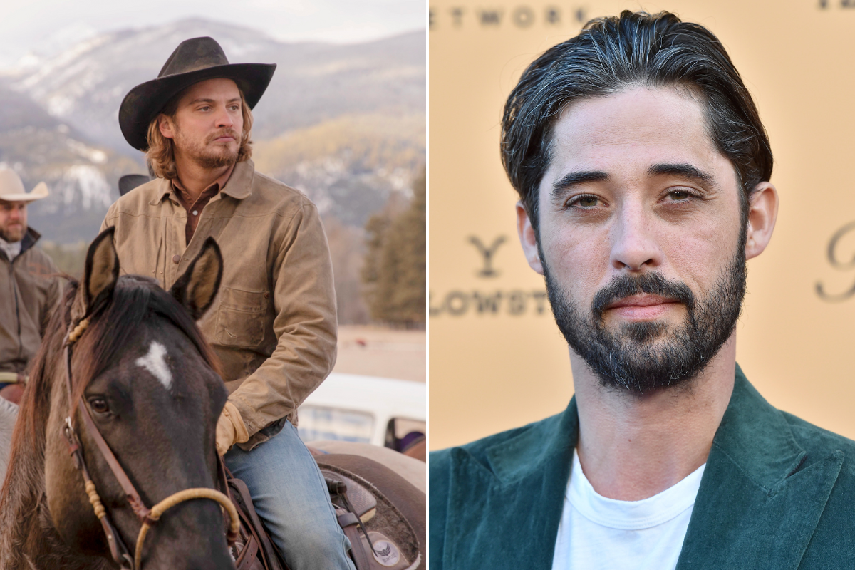 Luke Grimes as Kayce Dutton in 'Yellowstone' / Ryan Bingham attends the premiere party for Paramount Network's "Yellowstone" Season 2 at Lombardi House on May 30, 2019 in Los Angeles, California