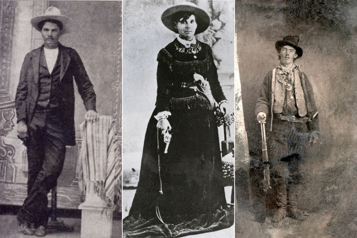 Photo of John Wesley Hardin / A studio portrait of Belle Starr probably taken in Fort Smith in the early 1880s. / The only surviving authenticated portrait of Billy the Kid