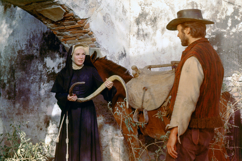 American actors Shirley MacLaine and Clint Eastwood on the set of Two Mules for Sister Sara, directed by Don Siegel