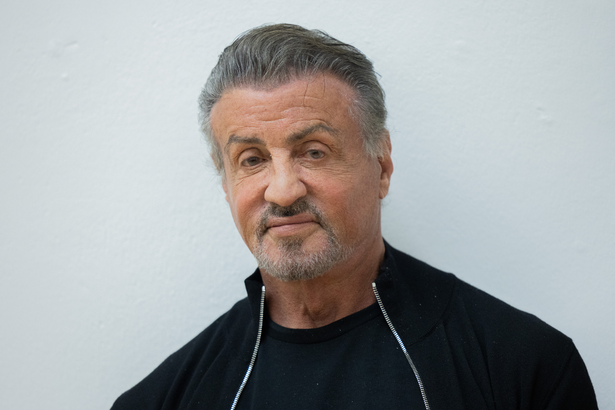 ylvester Stallone, actor and painter, walks through his exhibition "Sylvester Stallone - 75th Birthday Retrospective" at the Osthaus Museum