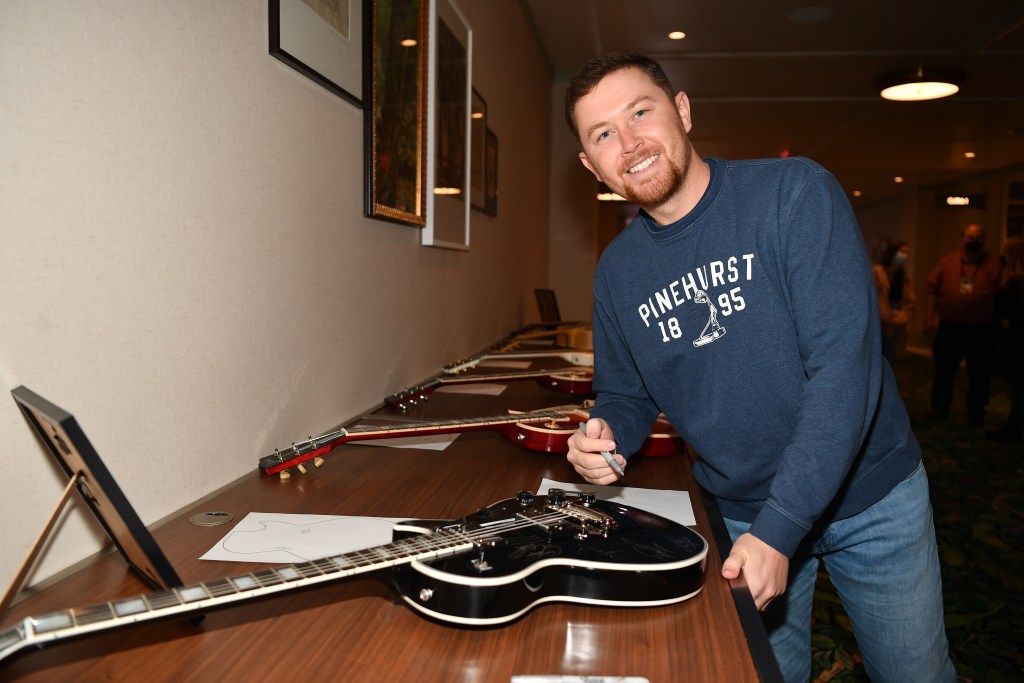 Singer Scotty McCreery attends the 57th Academy Of Country Music Awards Radio Row at Park MGM on March 05, 2022 in Las Vegas, Nevada. 