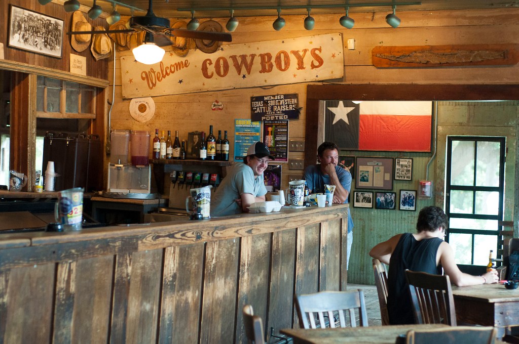Bar of Gruene Hall which is oldest dance hall in Texas. August of 2013