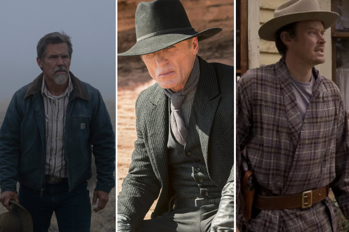 Josh Brolin in 'Outer Range' / Ed Harris as the man in black in 'Westworld' / Michael Dorman as Joe Pickett in 'Joe Pickett'