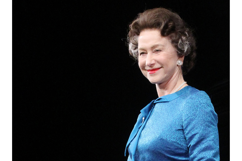 Dame Helen Mirren takes her curtain call as "Queen Elizabeth" at The Opening Night of "The Audience" on Broadway at The Gerald Schoenfeld Theatre on March 8, 2015 in New York City