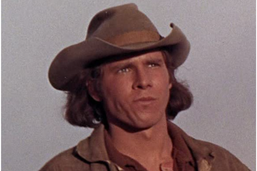 Harrison Ford Western Harrison Ford in a cowboy hat in a scene from 'Journey to Shiloh'