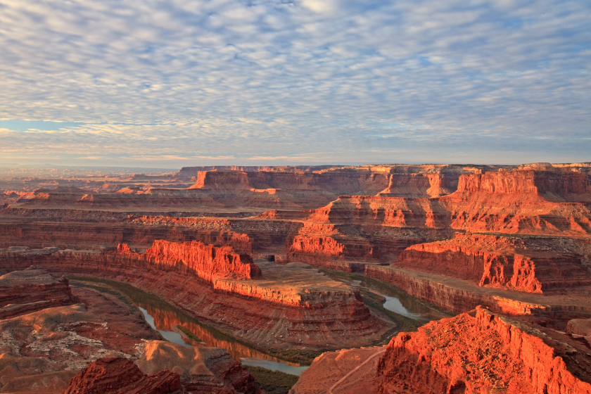 The stunning Dead Horse Point State Park near Moab, Utah at sunrise