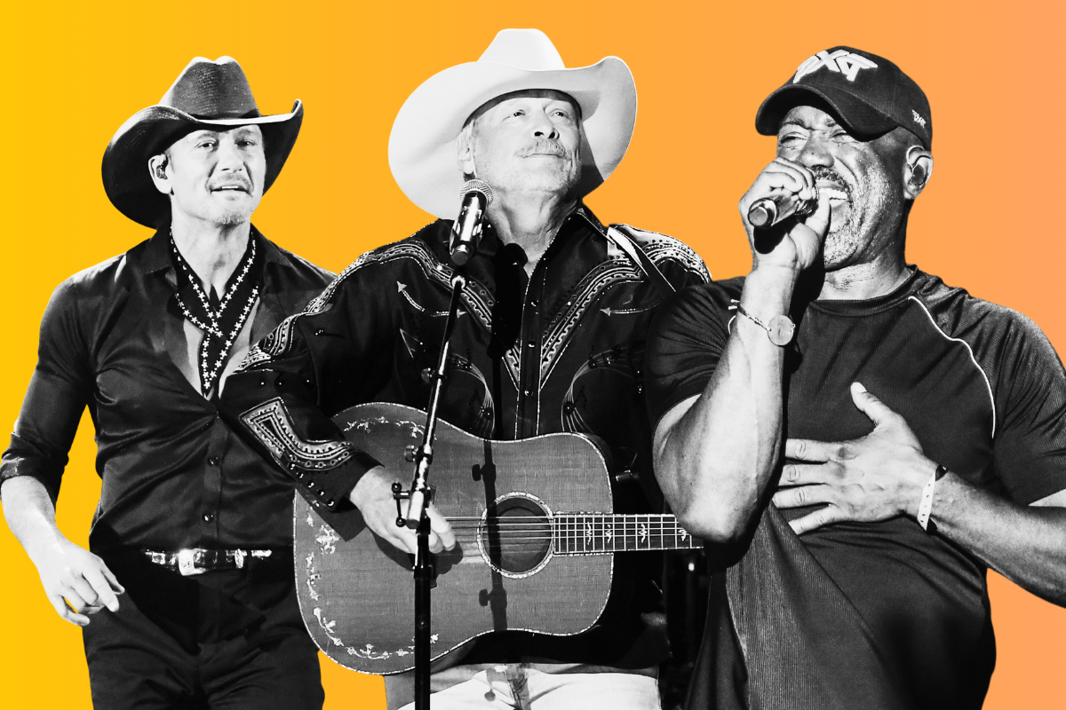 Tim McGraw performs onstage during the 2019 iHeartRadio Music Festival at T-Mobile Arena on September 20, 2019 in Las Vegas, Nevada. / Alan Jackson performs onstage at The 56th Annual CMA Awards at Bridgestone Arena on November 09, 2022 in Nashville, Tennessee./ Darius Rucker performs with Hootie and the blowfish as part of the 'HootieFest 2023' at Moon Palace The Grand on April, 29, 2023 in Cancun, Mexico.
