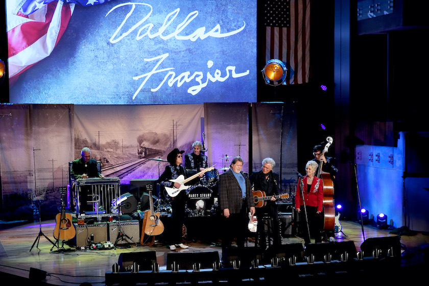 NASHVILLE, TENNESSEE - SEPTEMBER 25: Dallas Frazier, Marty Stuart and Country Music Hall of Fame member Connie Smith perform with the Fabulous Superlatives at "Songs That Tell a Story," the final Marty Stuart Artist-in-Residence Show at Country Music Hall of Fame and Museum on September 25, 2019 in Nashville, Tennessee. 