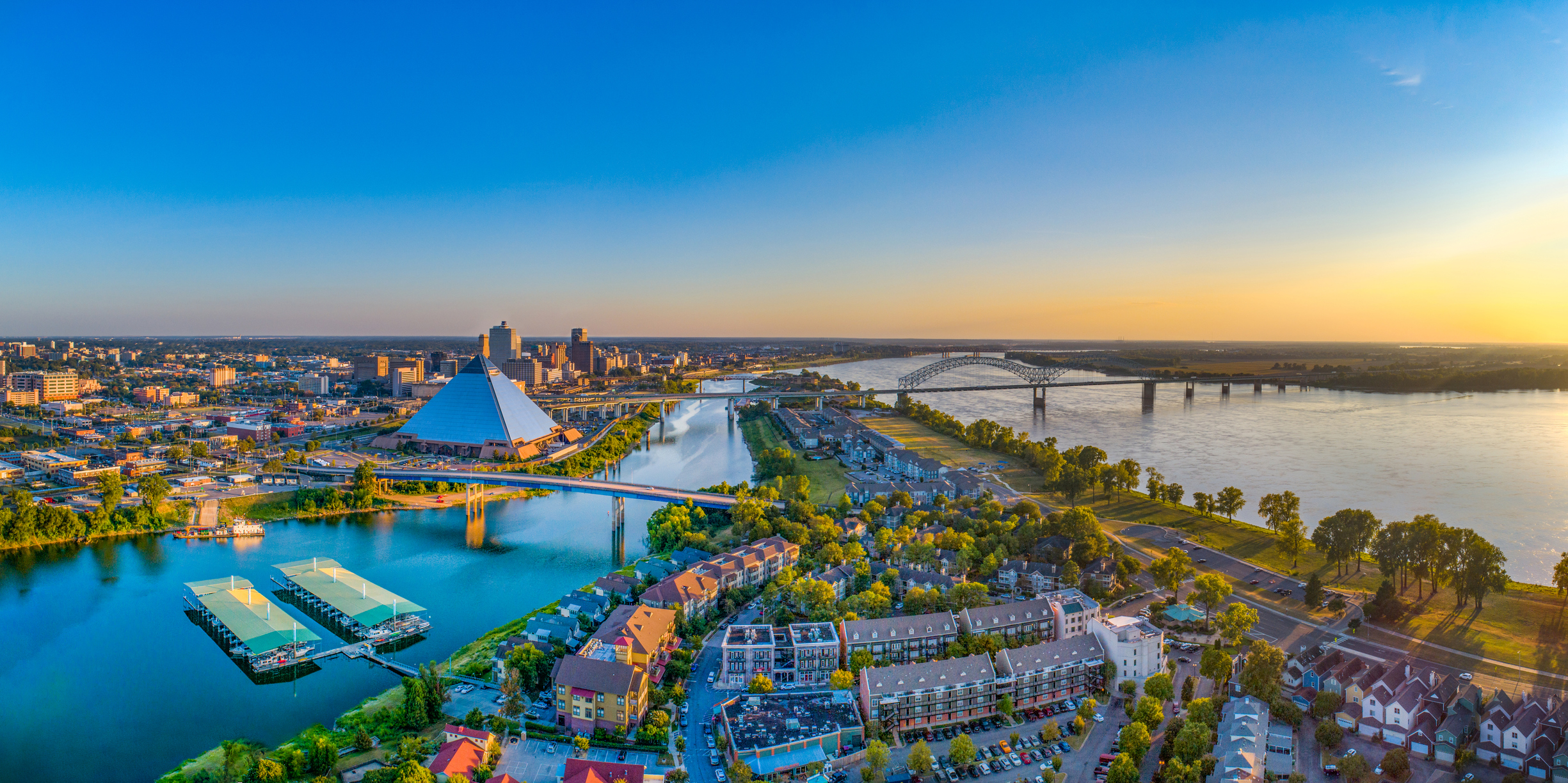 Memphis Tennessee TN Downtown Drone Skyline Aerial